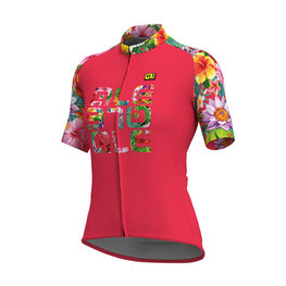 ALÉ Cycling short sleeve jersey - LAB FLOWER LADY - pink