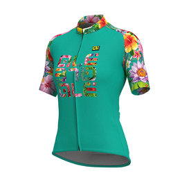 ALÉ Cycling short sleeve jersey - LAB FLOWER LADY - blue