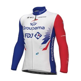 ALÉ Cycling winter long sleeve jersey - GROUPAMA FDJ 2022 - blue/red/white