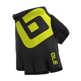 ALÉ Cycling fingerless gloves - AIR - black/yellow