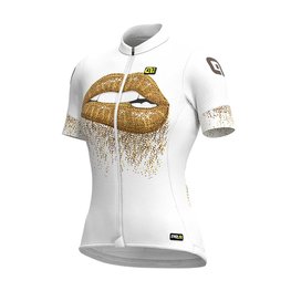 ALÉ Cycling short sleeve jersey - LIPS LADY - white/gold
