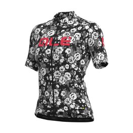ALÉ Cycling short sleeve jersey - ROSES LADY - black/grey