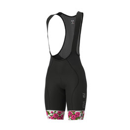 ALÉ Cycling bib shorts - ROSES LADY - pink/black