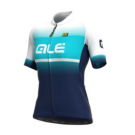 ALÉ Cycling short sleeve jersey - BLEND LADY - white/turquoise/blue