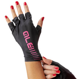 ALÉ Cycling fingerless gloves - SUNSELECT CRONO - pink/black