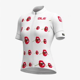 ALÉ Cycling short sleeve jersey - SMILE LADY - white