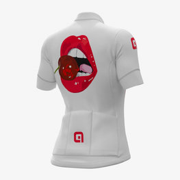 ALÉ Cycling short sleeve jersey - SMILE LADY - white