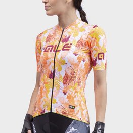 ALÉ Cycling short sleeve jersey and shorts - PR-R AMAZZONIA LADY - white/orange/red/black/bordeaux