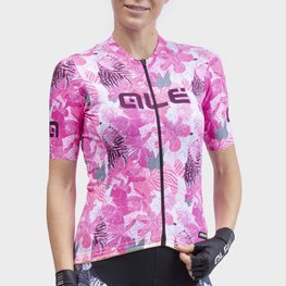 ALÉ Cycling short sleeve jersey and shorts - PR-R AMAZZONIA LADY - white/pink/bordeaux/black