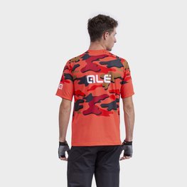 ALÉ Cycling short sleeve jersey - STAIN OFF ROAD MTB - red/brown/grey