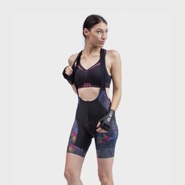 ALÉ Cycling bib shorts - SOLID CHIOS LADY - black/blue/yellow/pink