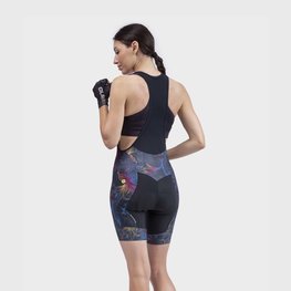 ALÉ Cycling bib shorts - SOLID CHIOS LADY - black/blue/yellow/pink