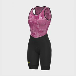 ALÉ Cycling bib shorts - VELOCITY INTEGR LADY - black/pink