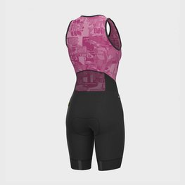 ALÉ Cycling bib shorts - VELOCITY INTEGR LADY - black/pink