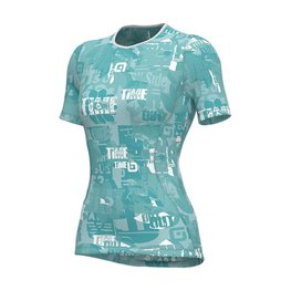 ALÉ Cycling short sleeve t-shirt - BREAK LADY - light blue