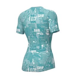 ALÉ Cycling short sleeve t-shirt - BREAK LADY - light blue