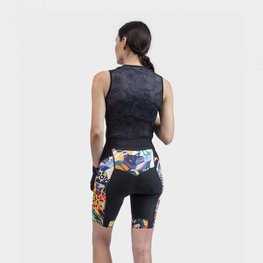 ALÉ Cycling shorts without bib - PR-R KENYA LADY - black/beige/blue/yellow/red