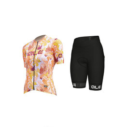 ALÉ Cycling short sleeve jersey and shorts - PR-R AMAZZONIA LADY - white/orange/red/black/bordeaux