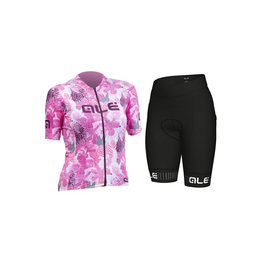 ALÉ Cycling short sleeve jersey and shorts - PR-R AMAZZONIA LADY - white/pink/bordeaux/black