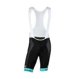 GIORDANA Cycling bib shorts - ASTANA 2019 VERO PRO - black/turquoise