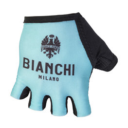 BIANCHI MILANO Cycling fingerless gloves - DIVOR - light blue/black