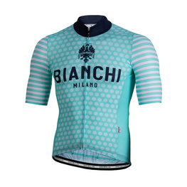 BIANCHI MILANO Cycling short sleeve jersey - DAVOLI - white/light blue