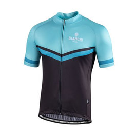 BIANCHI MILANO Cycling short sleeve jersey - OLLASTU - black/light blue
