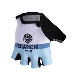 BIANCHI MILANO Cycling fingerless gloves - ENAS - white/light blue