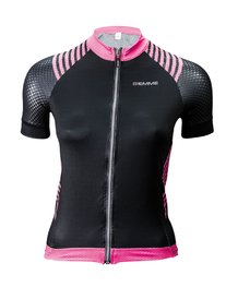 Cycling short sleeve jersey - SHARP LADY - black/pink