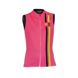 Cycling sleeveless jersey - ITEM TWO LADY - black/yellow/pink