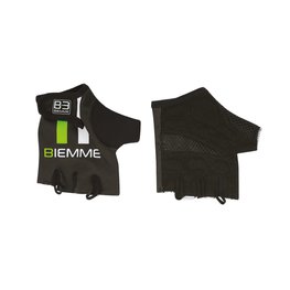 Cycling fingerless gloves - STRAPS - green/white/black