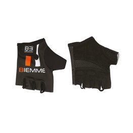 Cycling fingerless gloves - STRAPS - black/orange/white