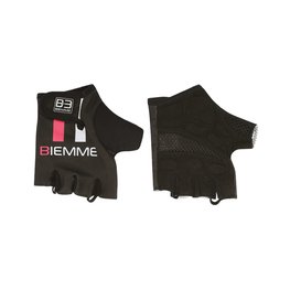 Cycling fingerless gloves - STRAPS - pink/black/white