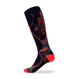 BIOTEX Cycling knee-socks - RACE THERMOLITE - black/red