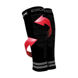 BIOTEX Cycling knee-length leg warmers - RACE & RECOVERY - black/grey