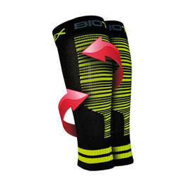 BIOTEX Cycling knee-length leg warmers - RACE & RECOVERY - black/yellow