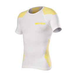 BIOTEX Cycling short sleeve t-shirt - BIOFLEX RAGLAN - white/yellow