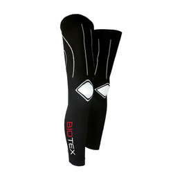 BIOTEX Cycling full-leg warmers - SEAMLESS - white/black