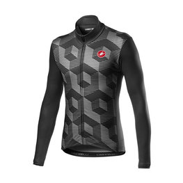 CASTELLI Cycling winter long sleeve jersey - CUBI LONG - black/grey