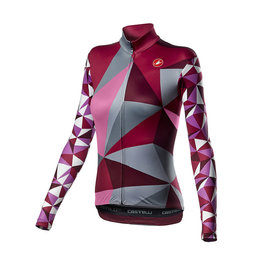 CASTELLI Cycling winter long sleeve jersey - TRIANGOLO MID LADY W - pink/grey