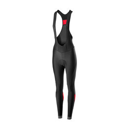 CASTELLI Cycling long bib trousers - VELOCISSIMA LADY WNT - black/red