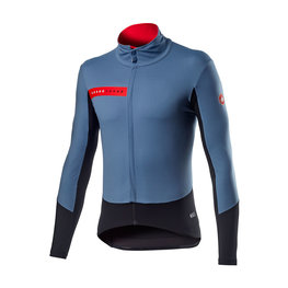 CASTELLI Cycling thermal jacket - BETA RoS - light blue/black