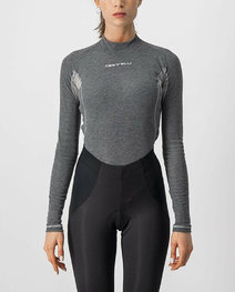 CASTELLI Cycling long sleeve t-shirt - FLANDERS 2 WARM LADY - grey