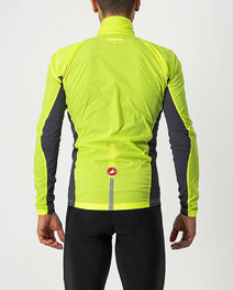 CASTELLI Cycling windproof jacket - SQUADRA STRECH - yellow