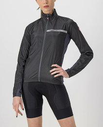 CASTELLI Cycling windproof jacket - SQUADRA STRECH LADY - black