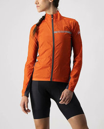 CASTELLI Cycling windproof jacket - SQUADRA STRECH LADY - red