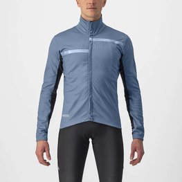 CASTELLI Cycling thermal jacket - TRANSITION 2 - blue