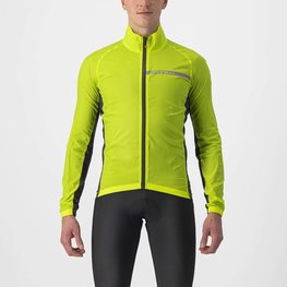 CASTELLI Cycling windproof jacket - SQUADRA STRECH - yellow
