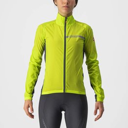 CASTELLI Cycling windproof jacket - SQUADRA STRECH LADY - yellow
