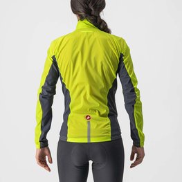 CASTELLI Cycling windproof jacket - SQUADRA STRECH LADY - yellow